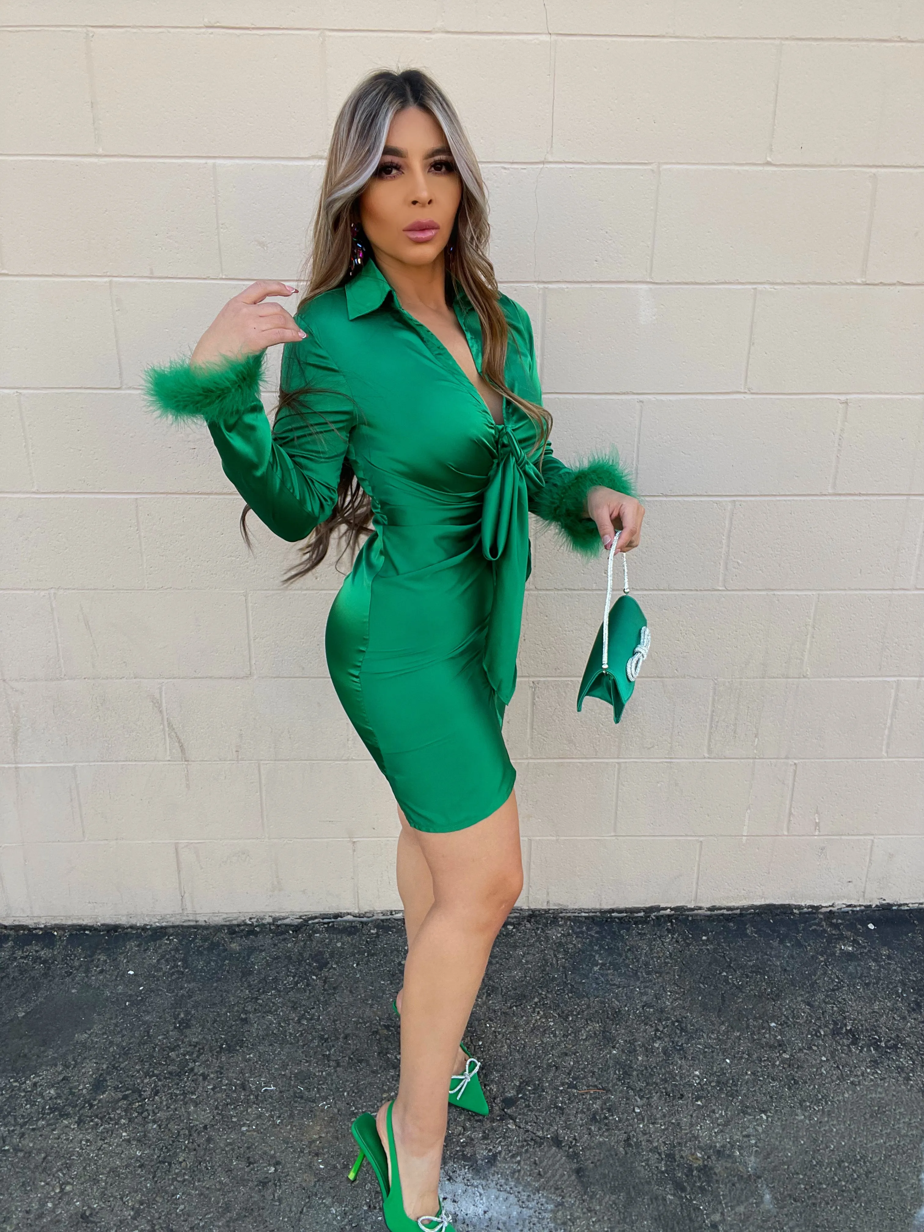 Santi Mini Dress (Green)
