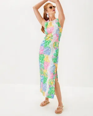 Sarabeth Stretch Maxi Shift Dress - Multi Bright Delight Patch