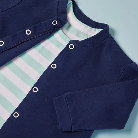 Seafoam & White Stripe Short Sleeve Top