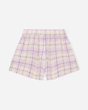 Seersucker Check Shorts - Orchid Bloom