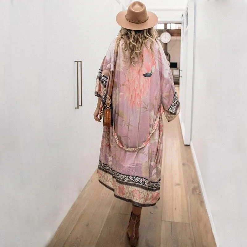 SERENA Bohemian Printed Kimono (One Size)