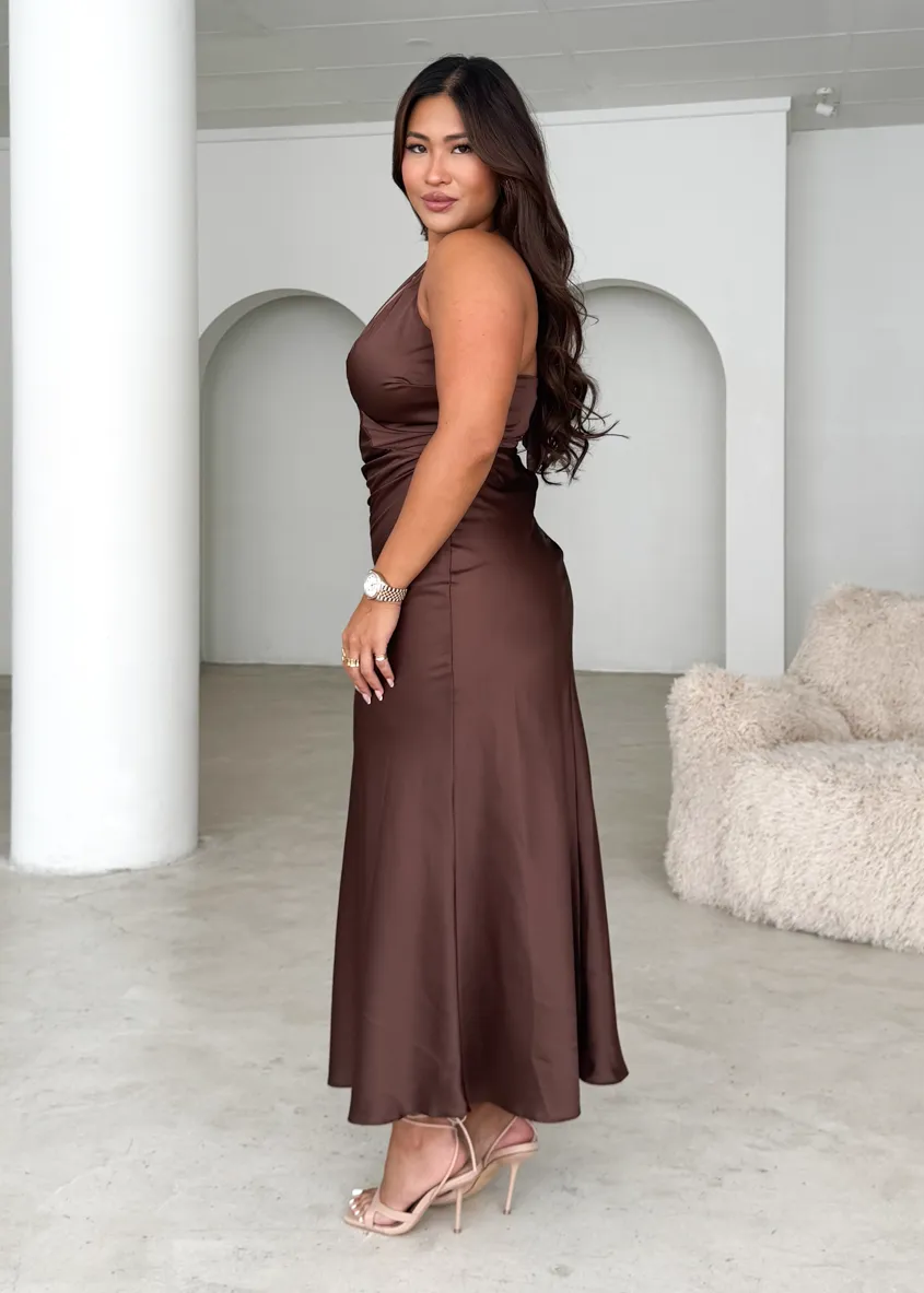 Serento Halter Maxi Dress - Chocolate