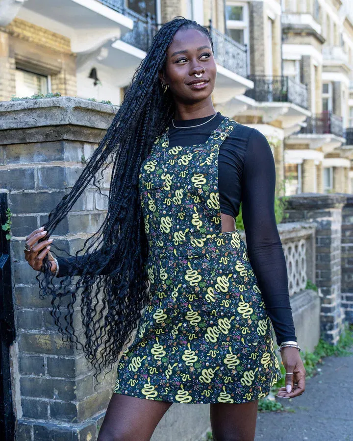 Serpent Garden Stretch Twill Pinafore Dress