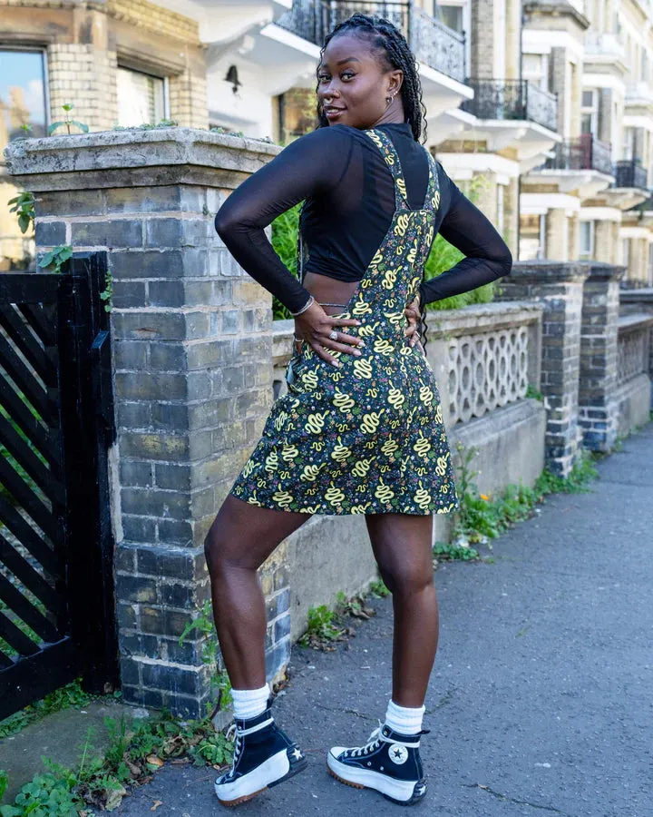 Serpent Garden Stretch Twill Pinafore Dress