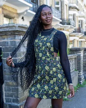 Serpent Garden Stretch Twill Pinafore Dress