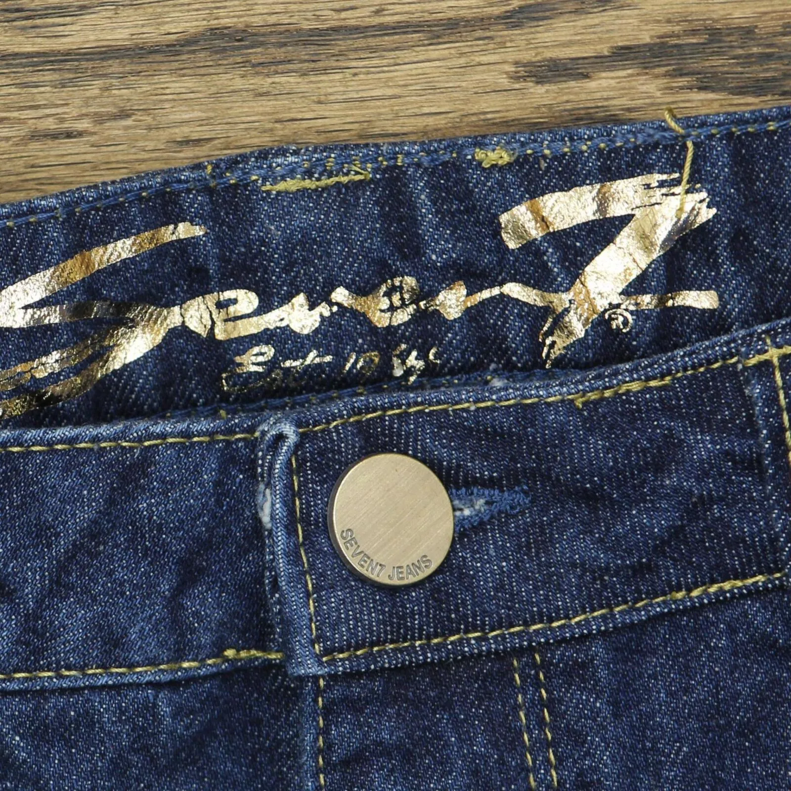 Seven7 Women's Denim Frayed Hem Slim Fit Weekend Short MY3324GL Gloss Blue 6