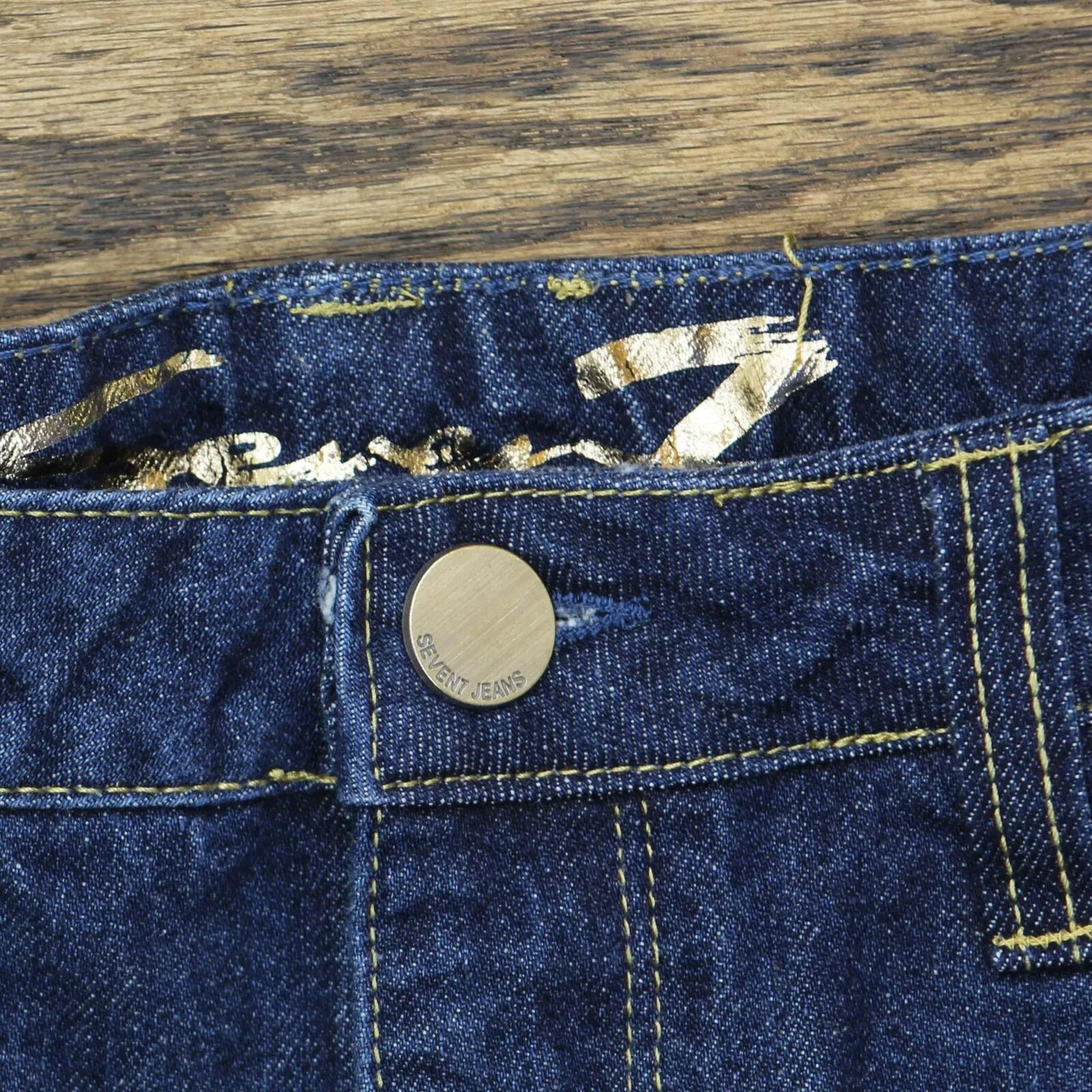 Seven7 Women's Denim Frayed Hem Slim Fit Weekend Short MY3324GL Gloss Blue 6