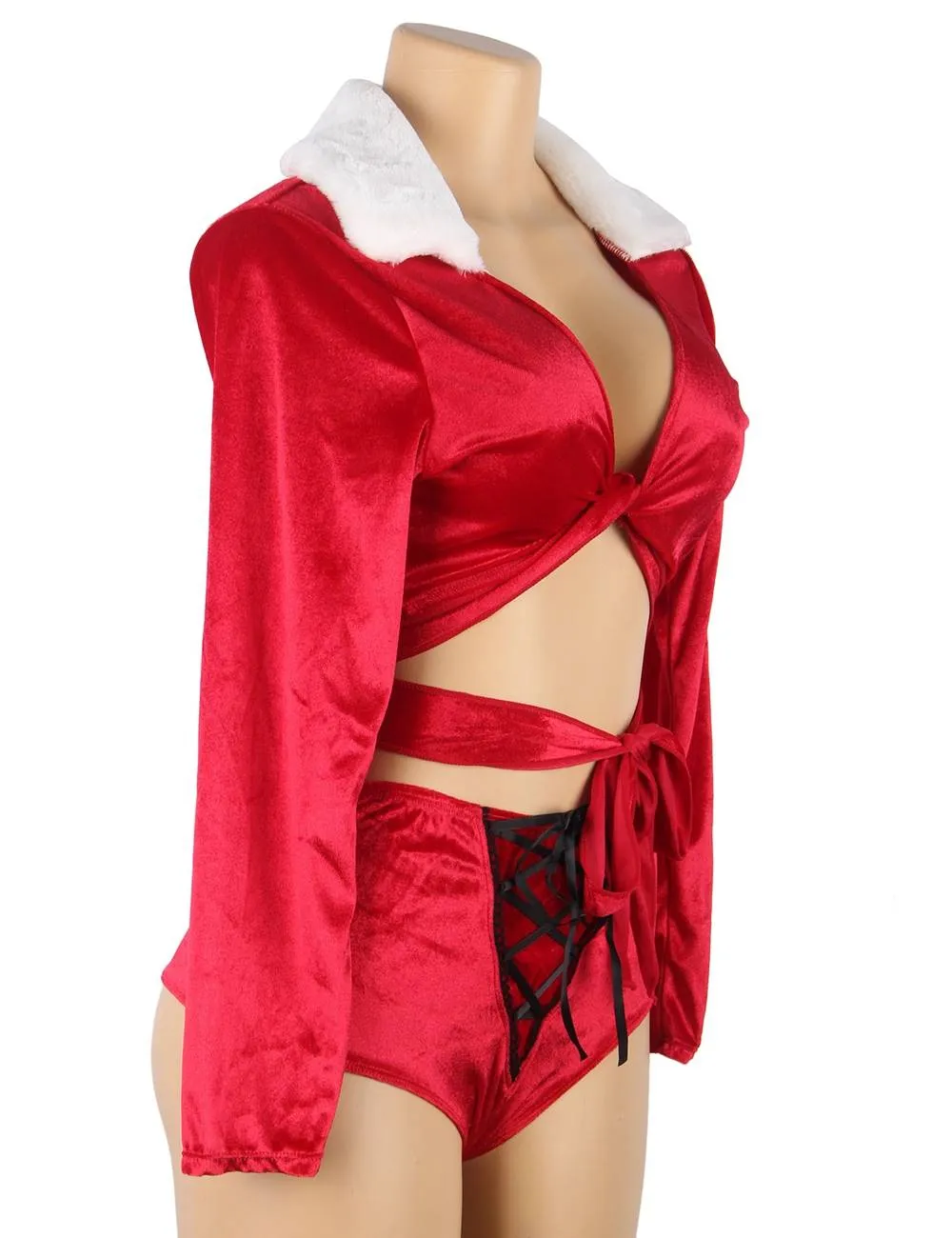 Sexy Long-sleeved Tie-up Two-piece Christmas Egypt 2025 Suit