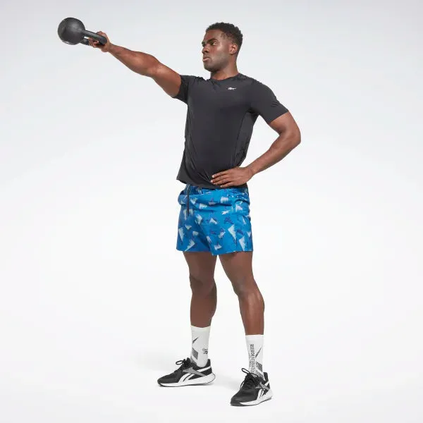 SHORT EPIC CORTO UOMO REEBOK CROSSFIT FITNESS MAN AZZURRO