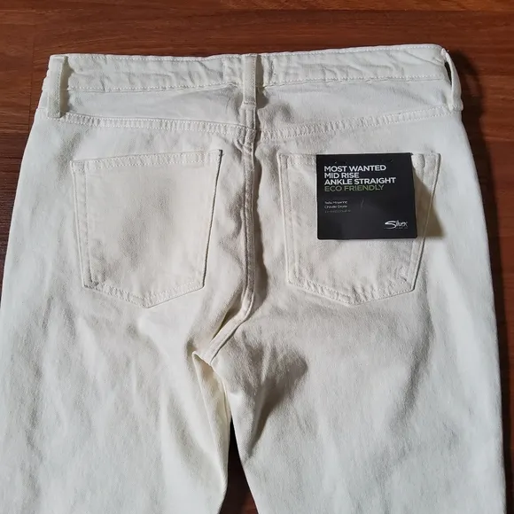 Silver Jeans Co. Most Wanted Mid Rise Ankle Straight Crop Eco Friendly Jeans 28