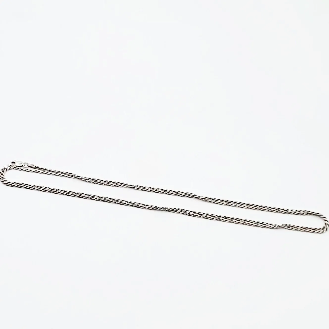 Silver Rope Chain 3' 36" Long Necklace Sterling 925
