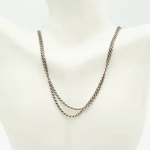 Silver Rope Chain 3' 36" Long Necklace Sterling 925