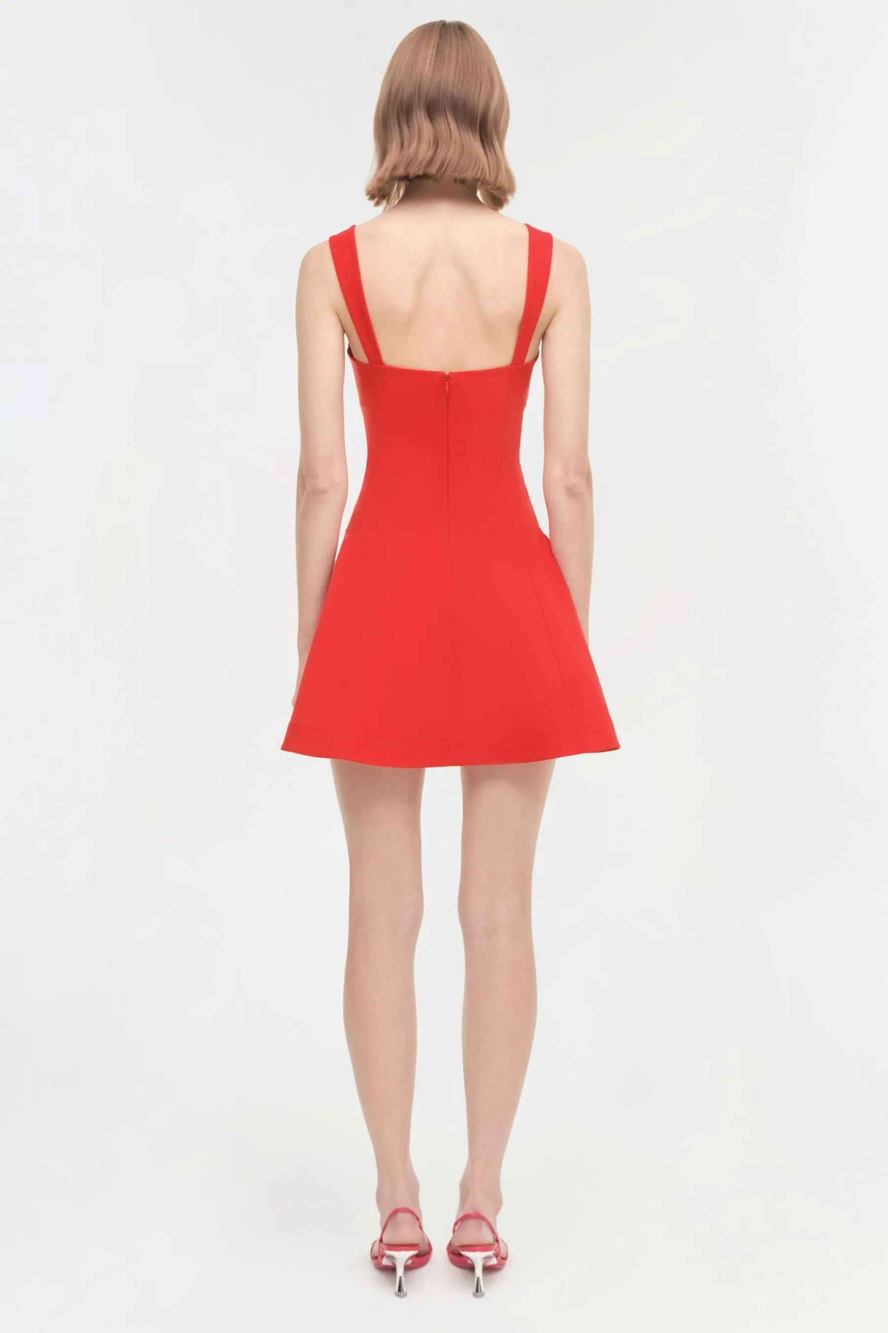 Simkhai Sadie Short Sleeve Mini Dress in Fiery Red