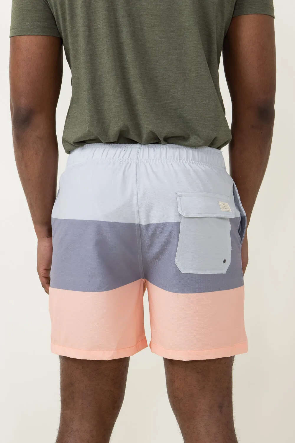 Simply Southern Tricolor Swim Shorts for Men in Peach | PP-0124-MN-SWIMSHORT-PEACH