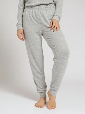 Single Textured Pants - Grey Melange