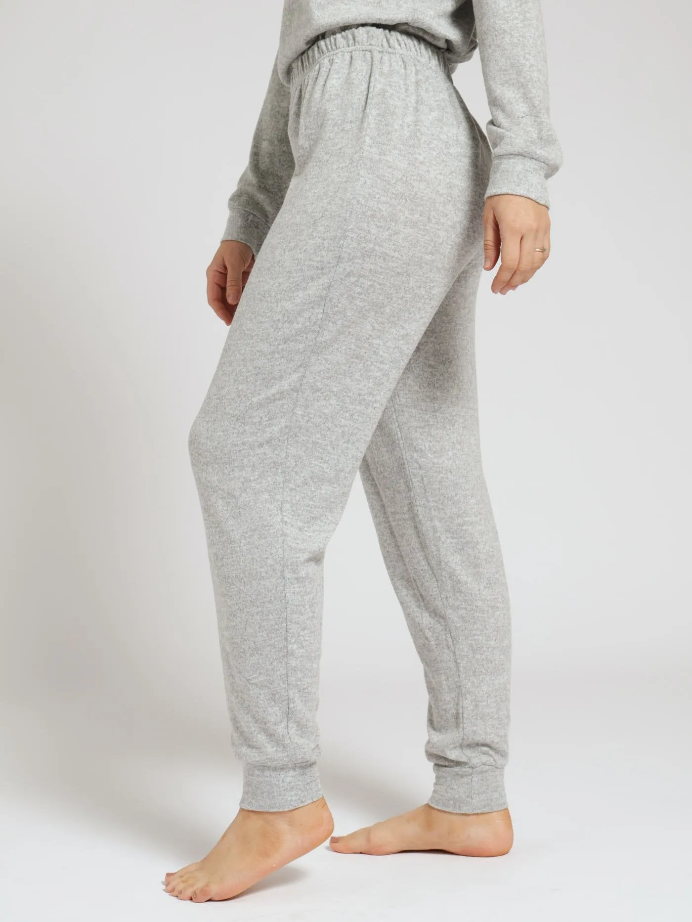 Single Textured Pants - Grey Melange