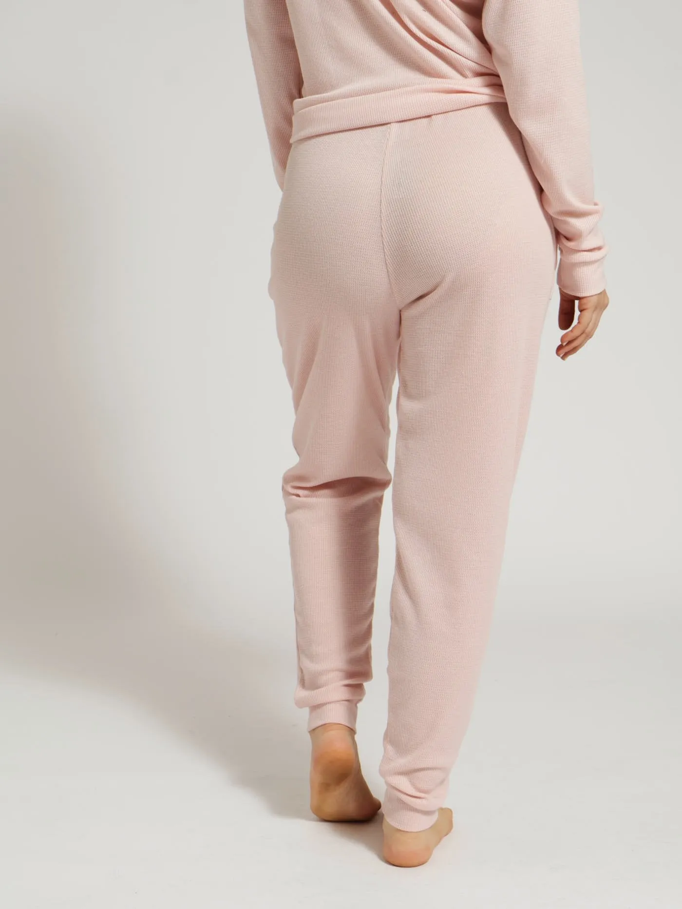 Single Textured Waffle PJ Pants - Pink