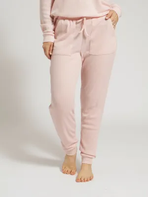 Single Textured Waffle PJ Pants - Pink