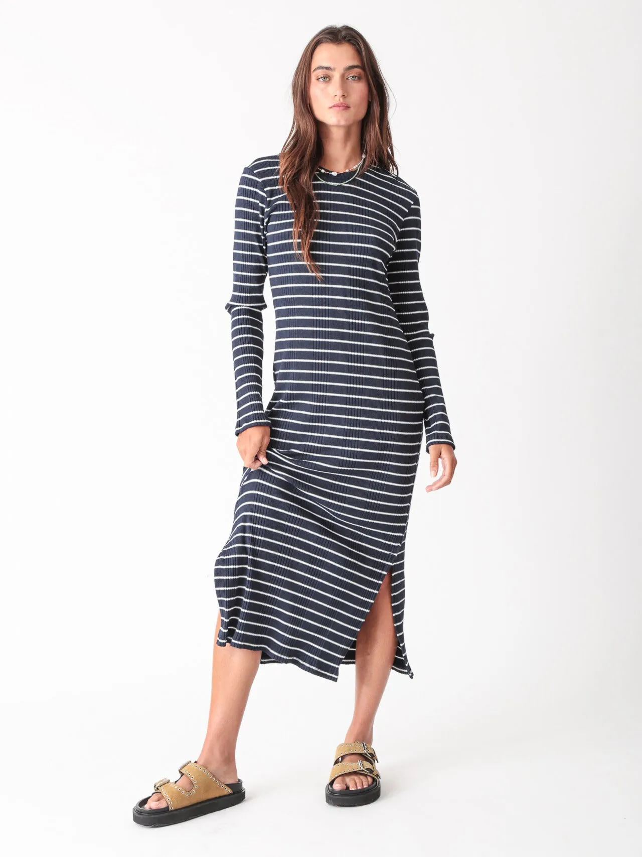 Skyler Dress - Indigo Stripe