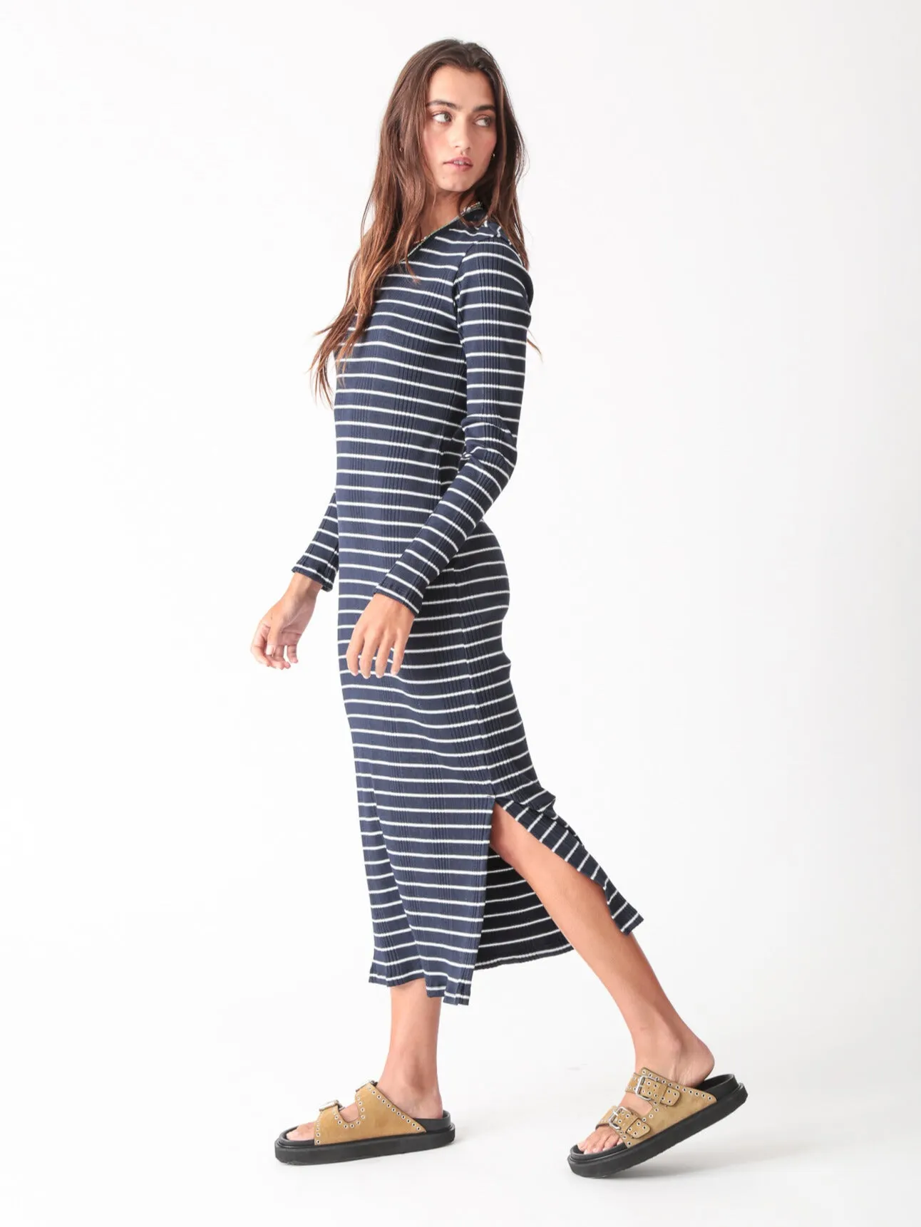 Skyler Dress - Indigo Stripe