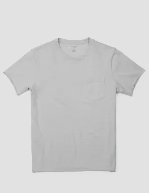 Slub Cotton Pocket Tee in Pale Grey