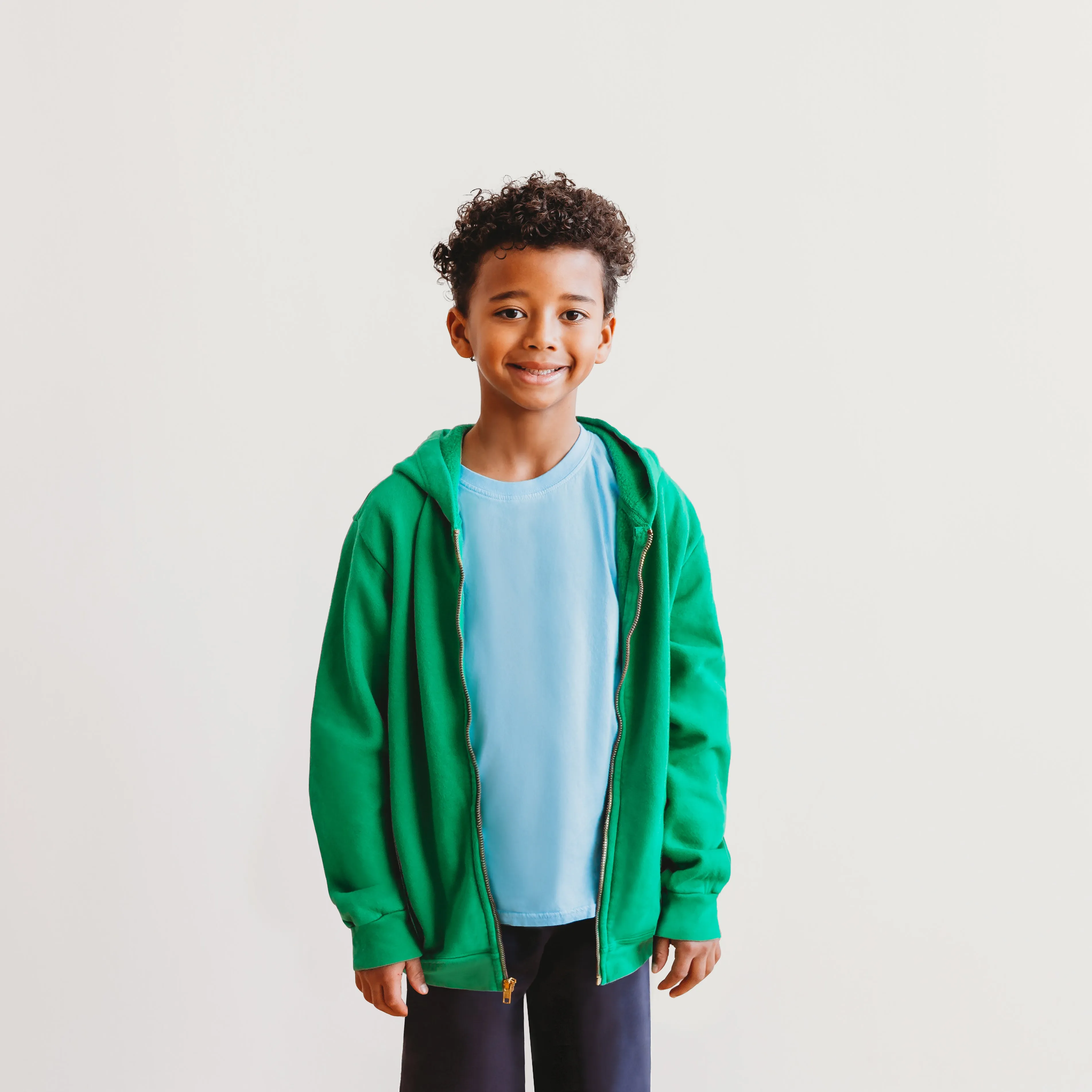 Soft & Cozy 100% Cotton Fleece Zip Hoodie with Inner Pockets | Black