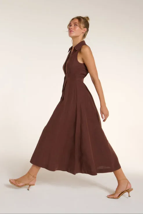 Stacia Dress in Shaved Chocolate by Hermoza