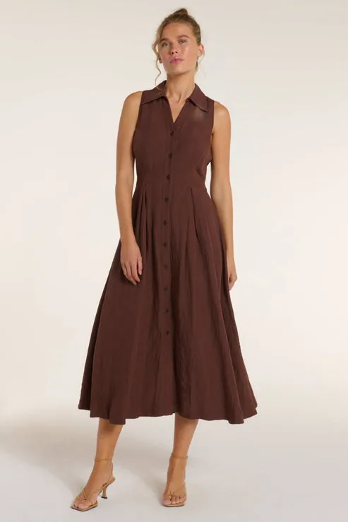 Stacia Dress in Shaved Chocolate by Hermoza