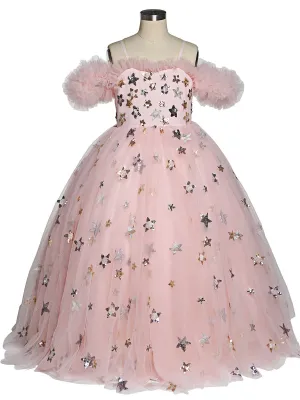 Star Tulle Girls Party Dresses for Weddings Birthday Children Photo Shoot Dress Baby Shower Gown YEWEN
