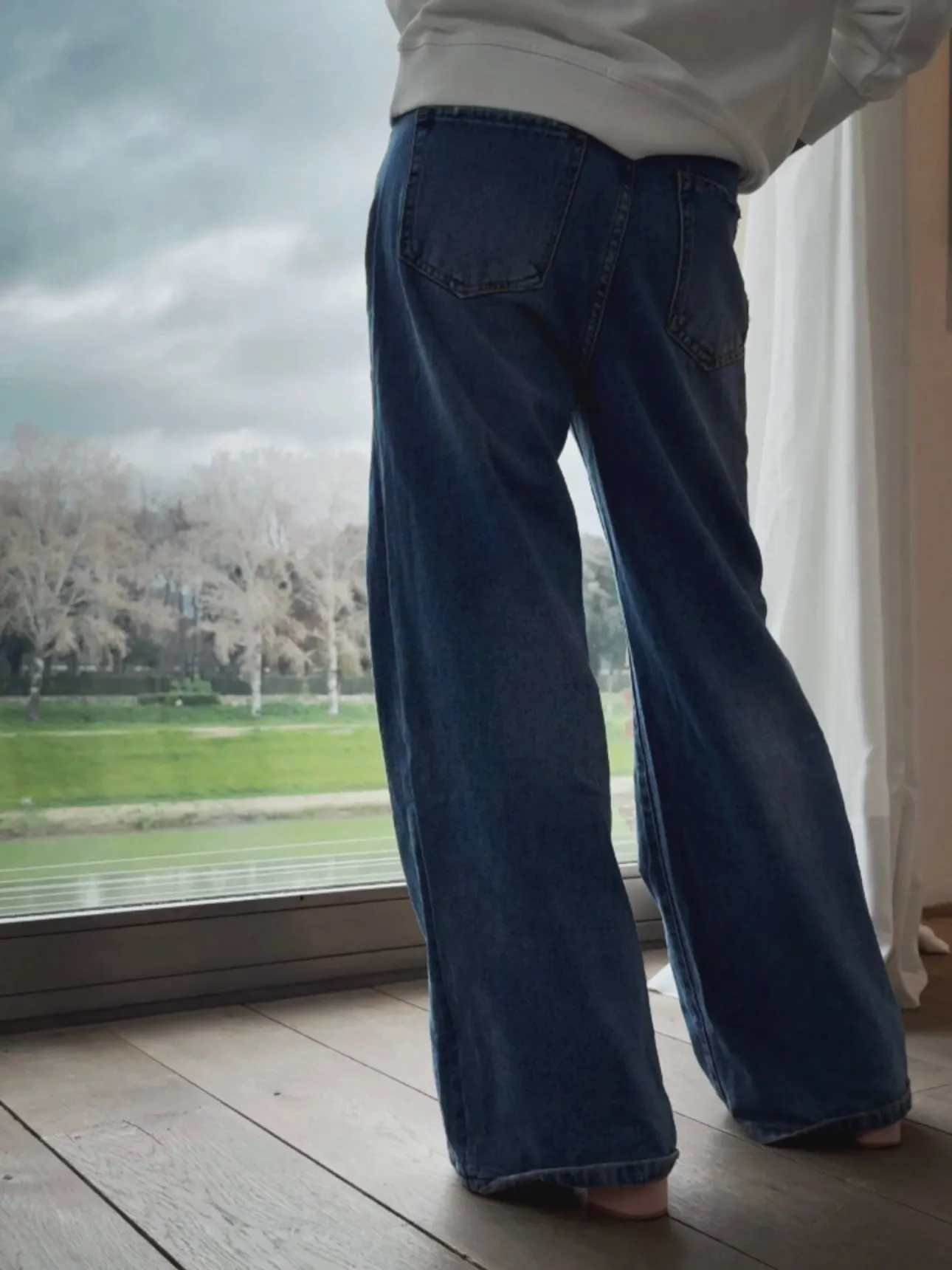 STRAIGHT LOOSE JEANS MID WAIST - BLUE