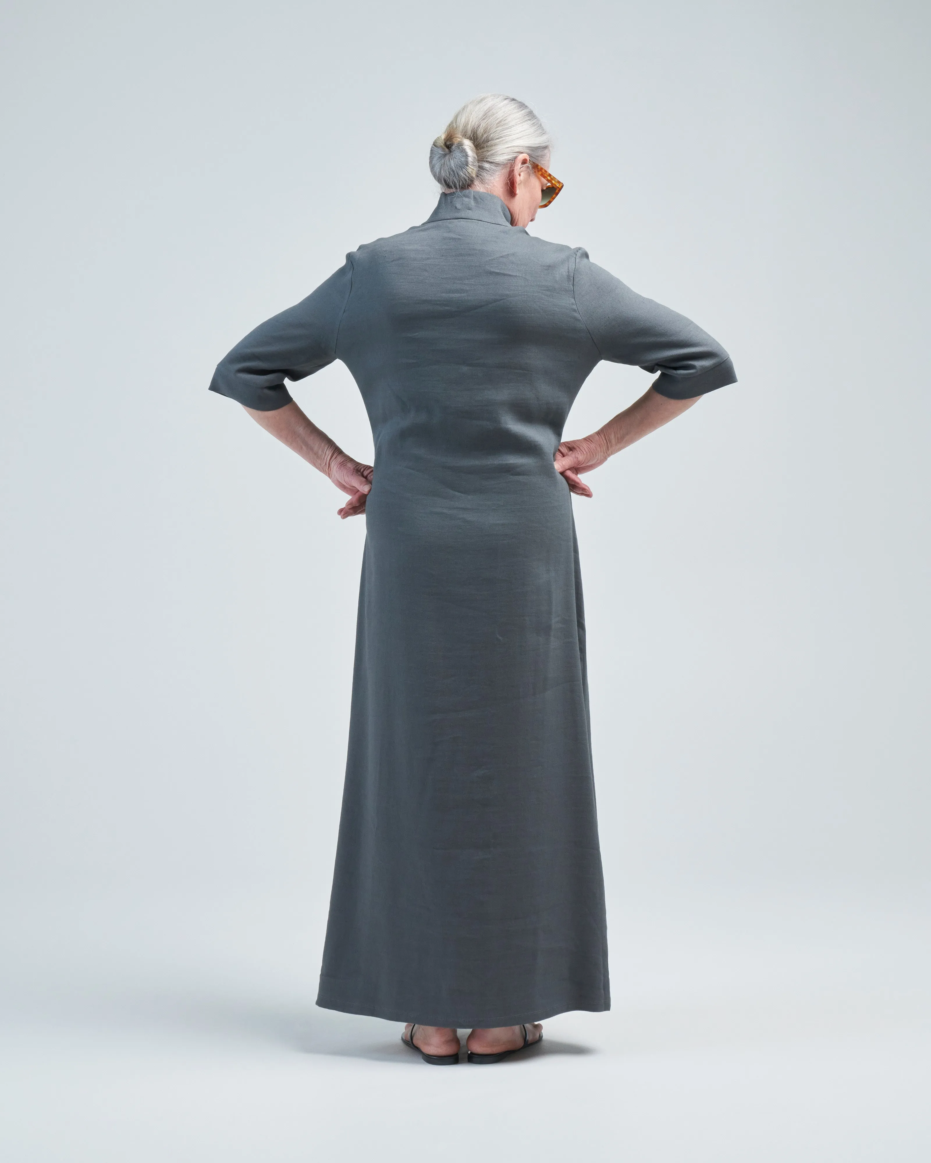 stretch linen casa dress