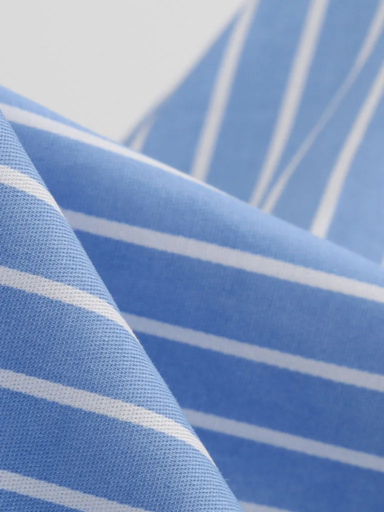 Stripe Square Collar 1950S Dress With Pockets