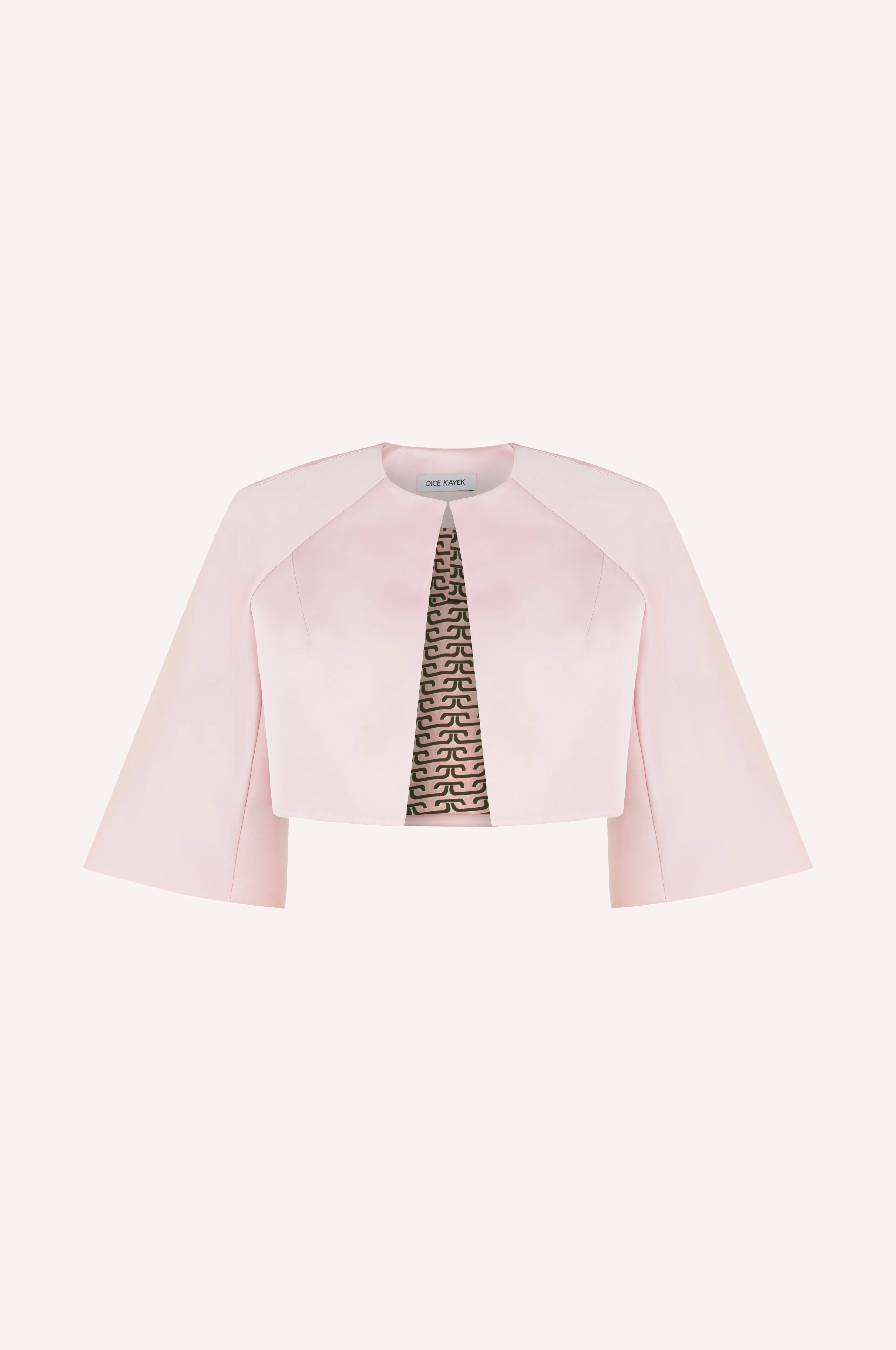 Structured Cropped Jacket with Wide Sleeves