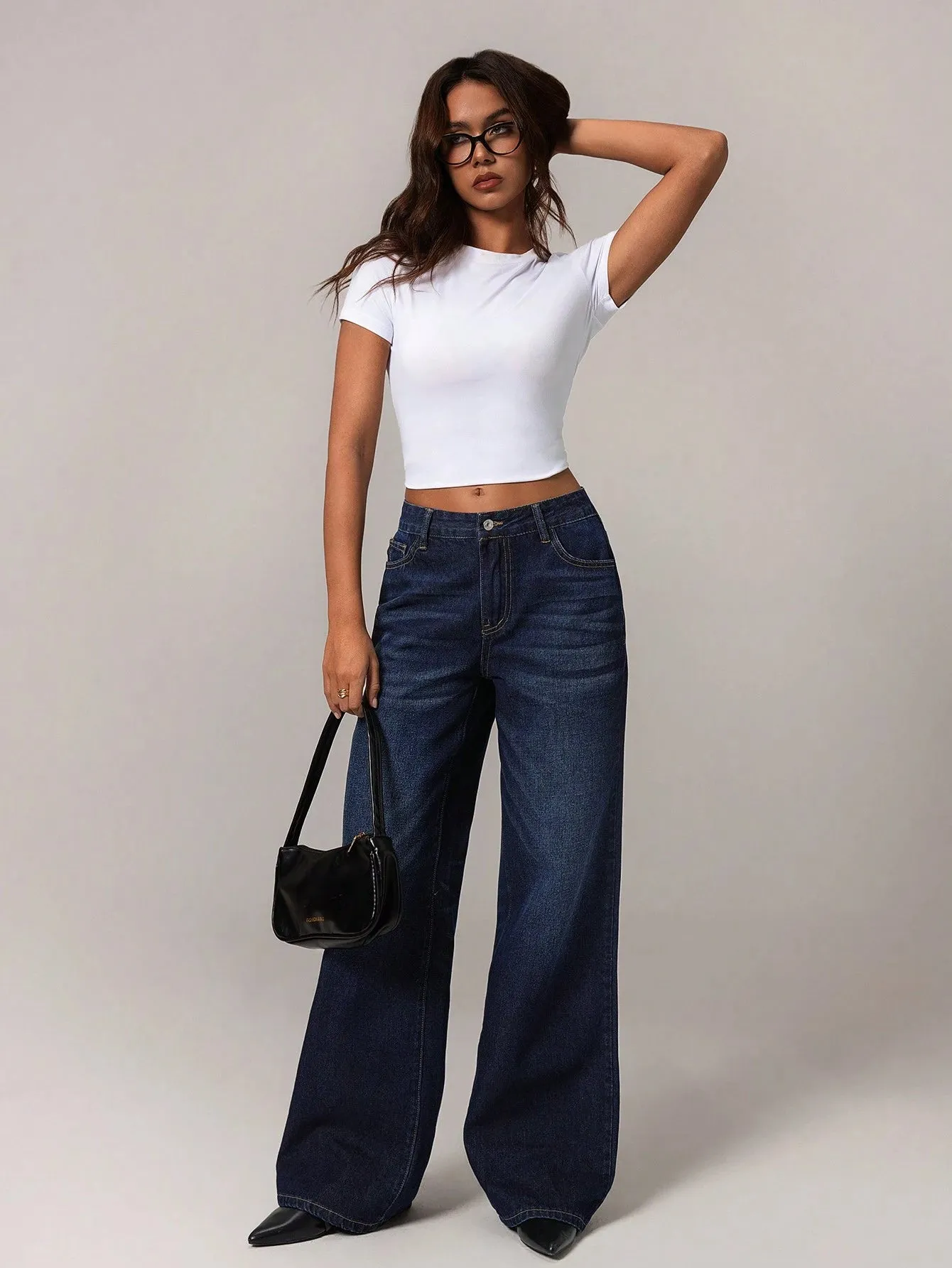 Stylish Low-Rise Wide-Leg Jeans for Women | Vintage Y2K Denim