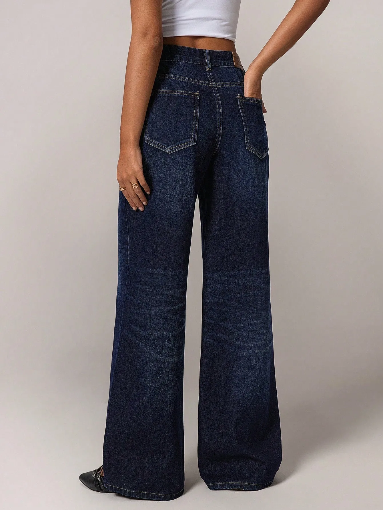 Stylish Low-Rise Wide-Leg Jeans for Women | Vintage Y2K Denim