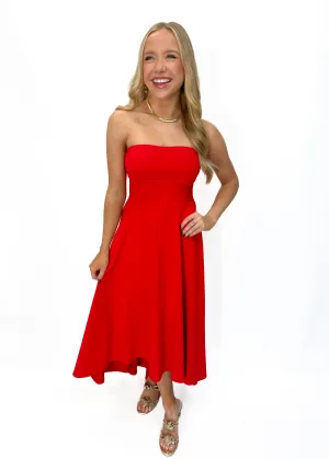 Susana Monaco Carryover Mesh	Tube High Low Dress -Perfect Red