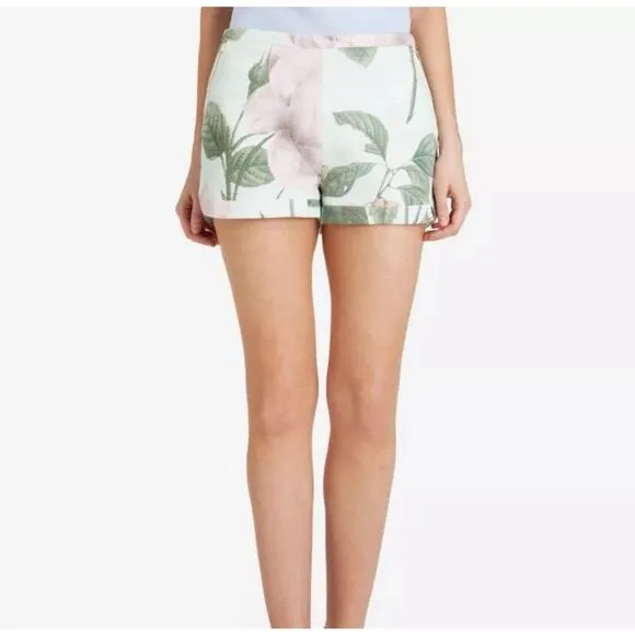 Ted Baker Denyse Distinguishing Rose Shorts Size 1 US 4 Satin Lined Pockets