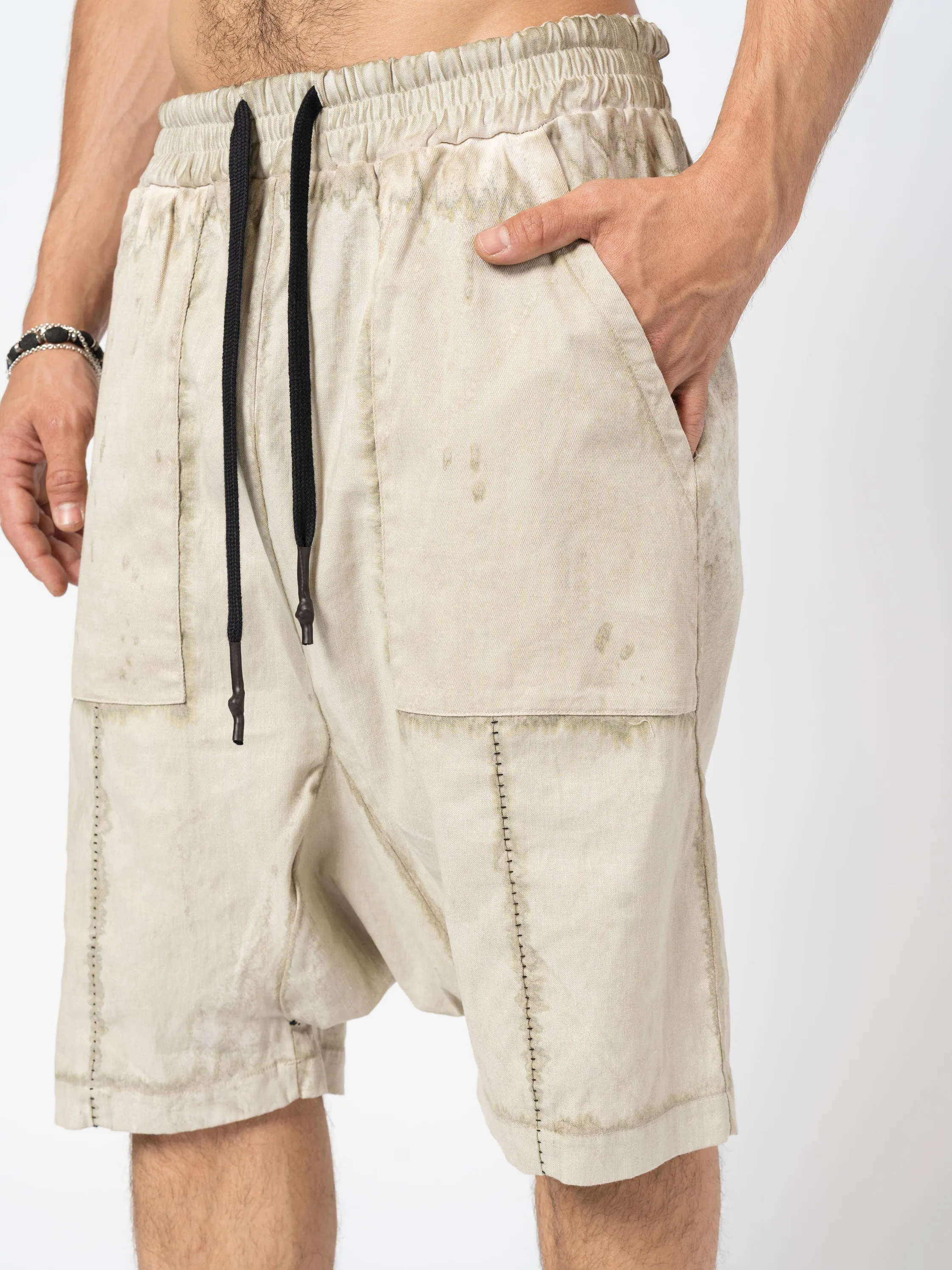 Textured Linen Blend Shorts