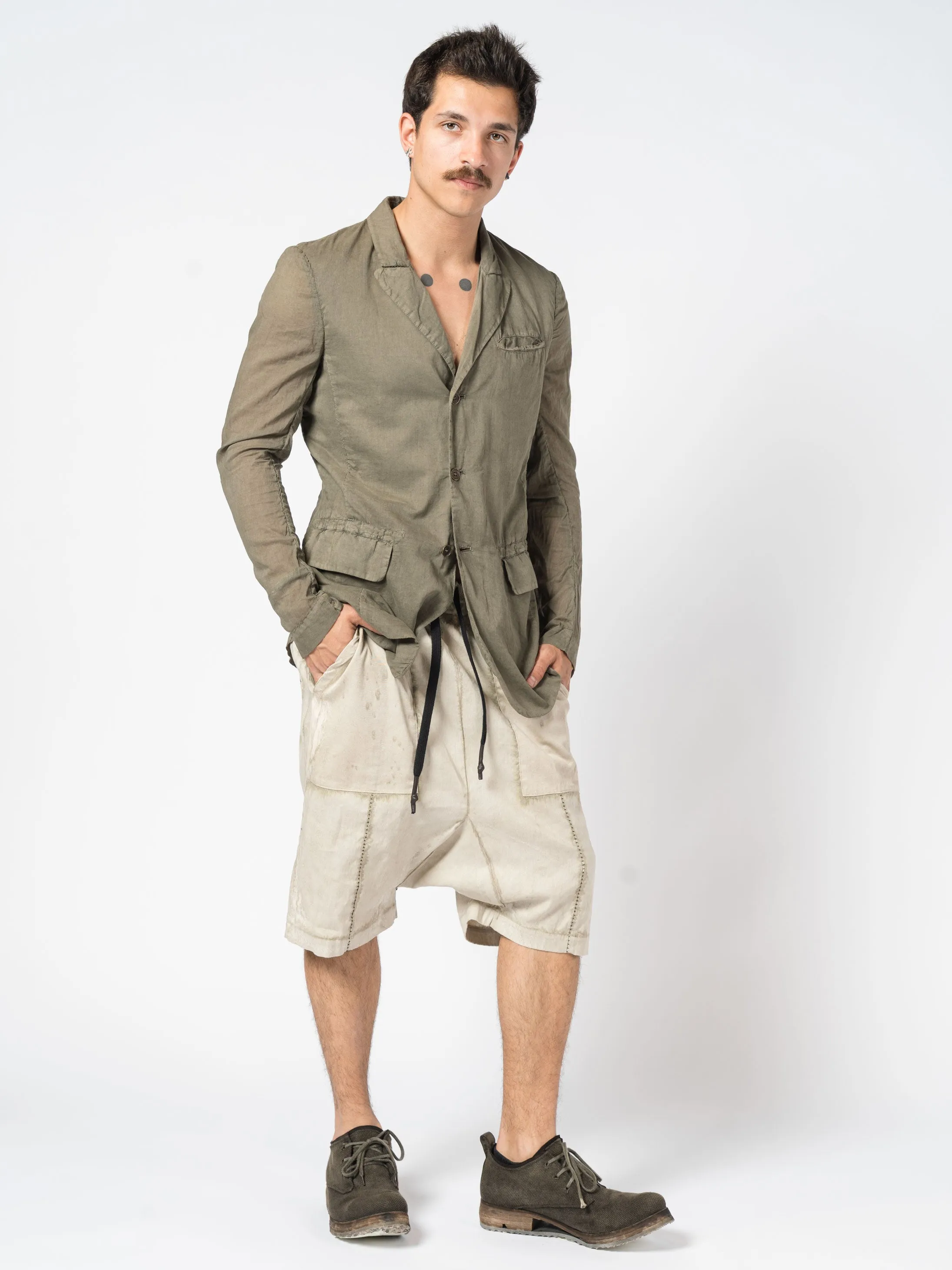 Textured Linen Blend Shorts