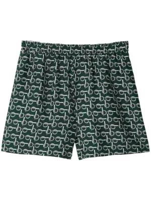 Textured Print Shorts With Elasticated Waistband