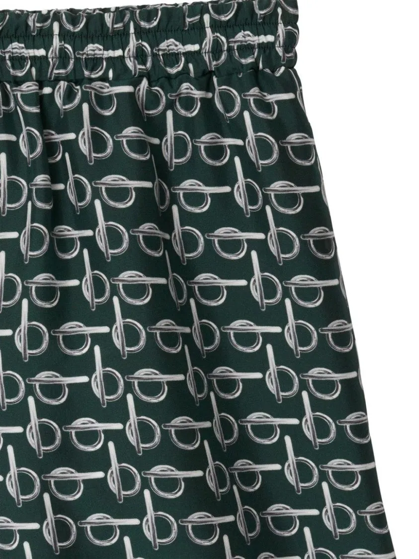 Textured Print Shorts With Elasticated Waistband