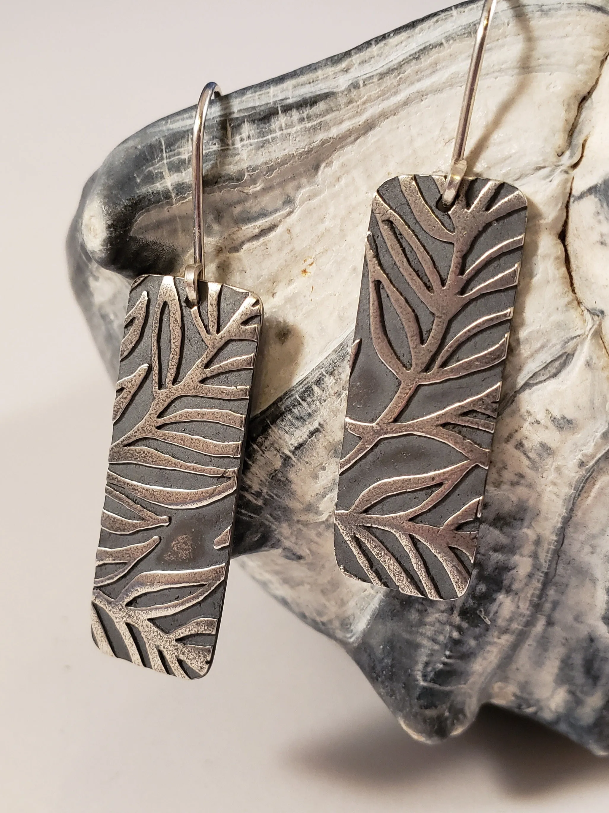 Textured Silver Earrings