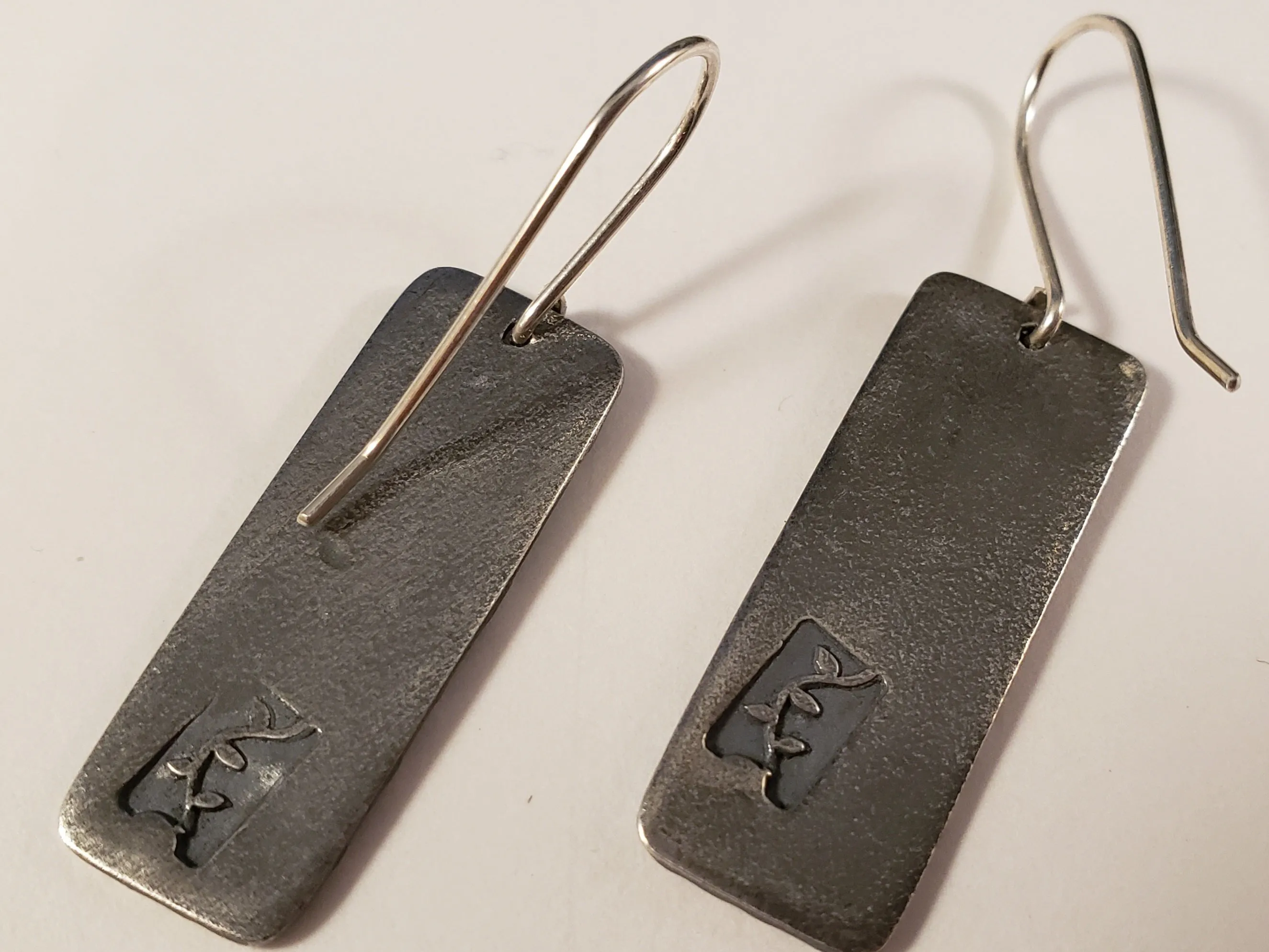 Textured Silver Earrings