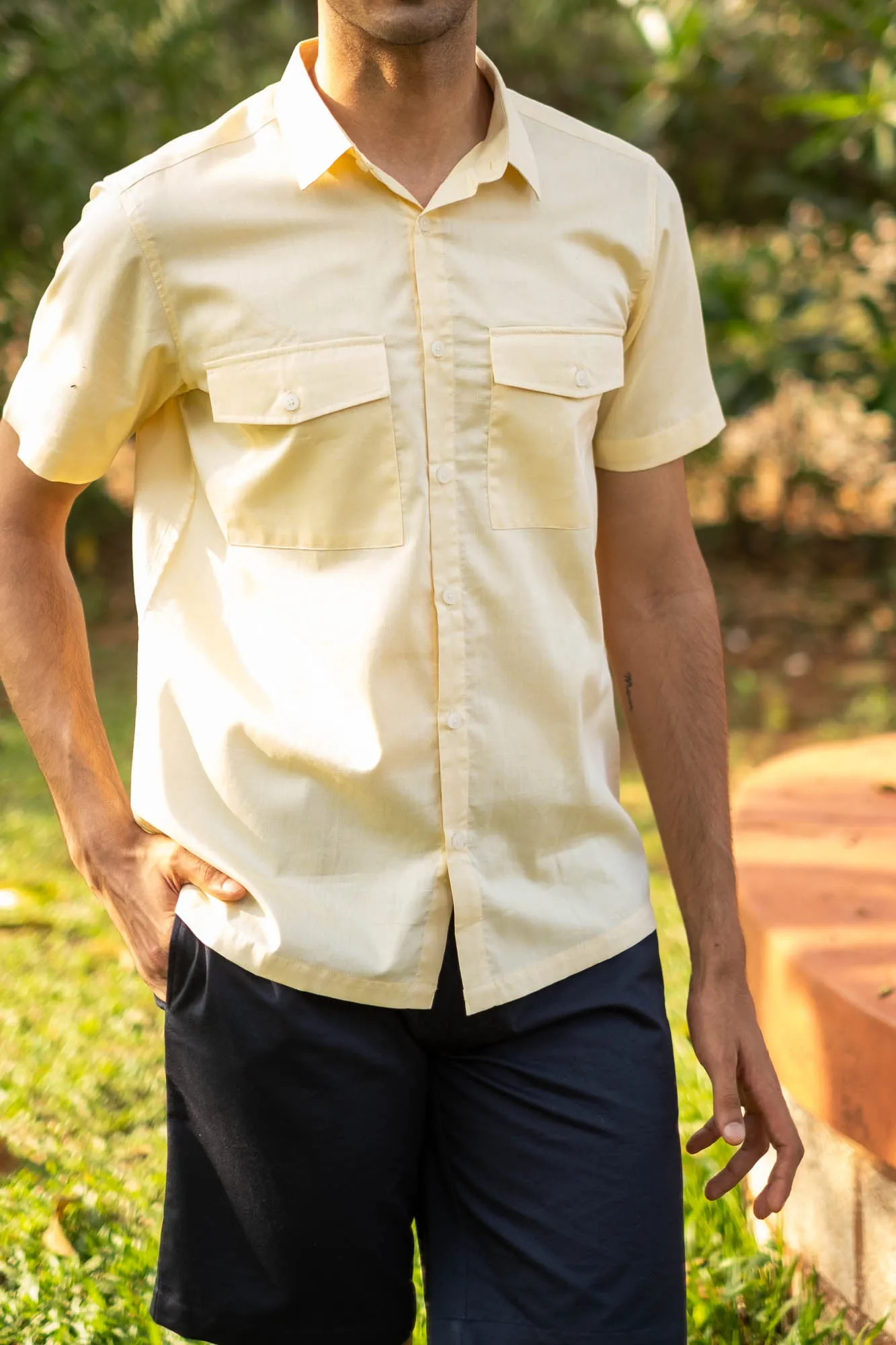 The Egyptian Cotton Double Pocket Shirt | Short Sleeve