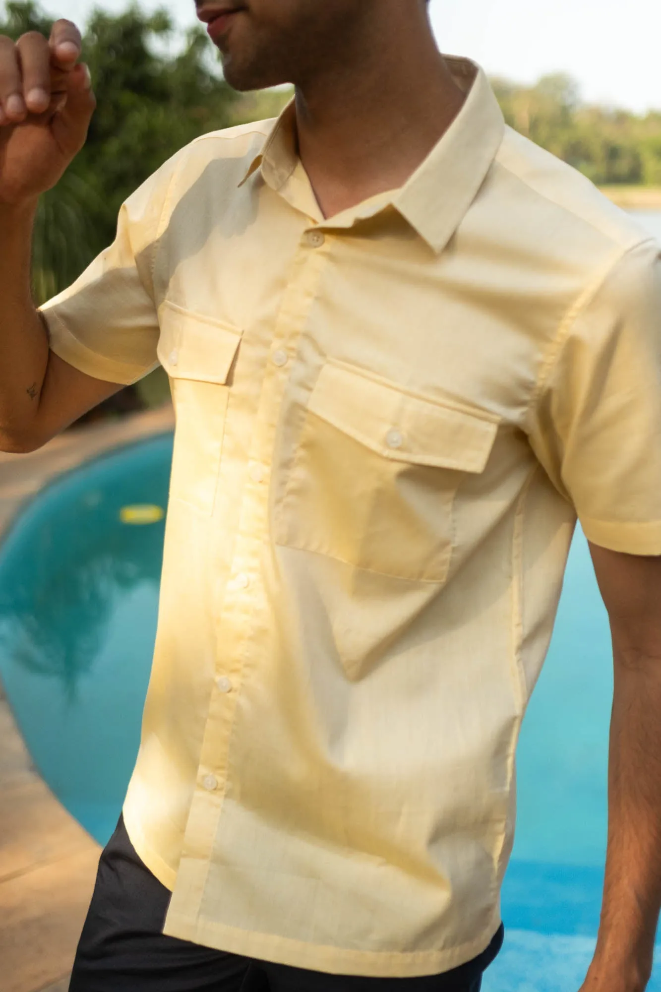 The Egyptian Cotton Double Pocket Shirt | Short Sleeve