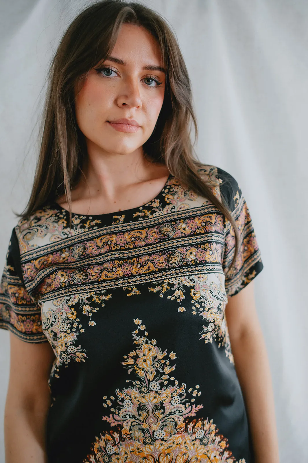 The Elizabeth Printed Satin Mini Dress