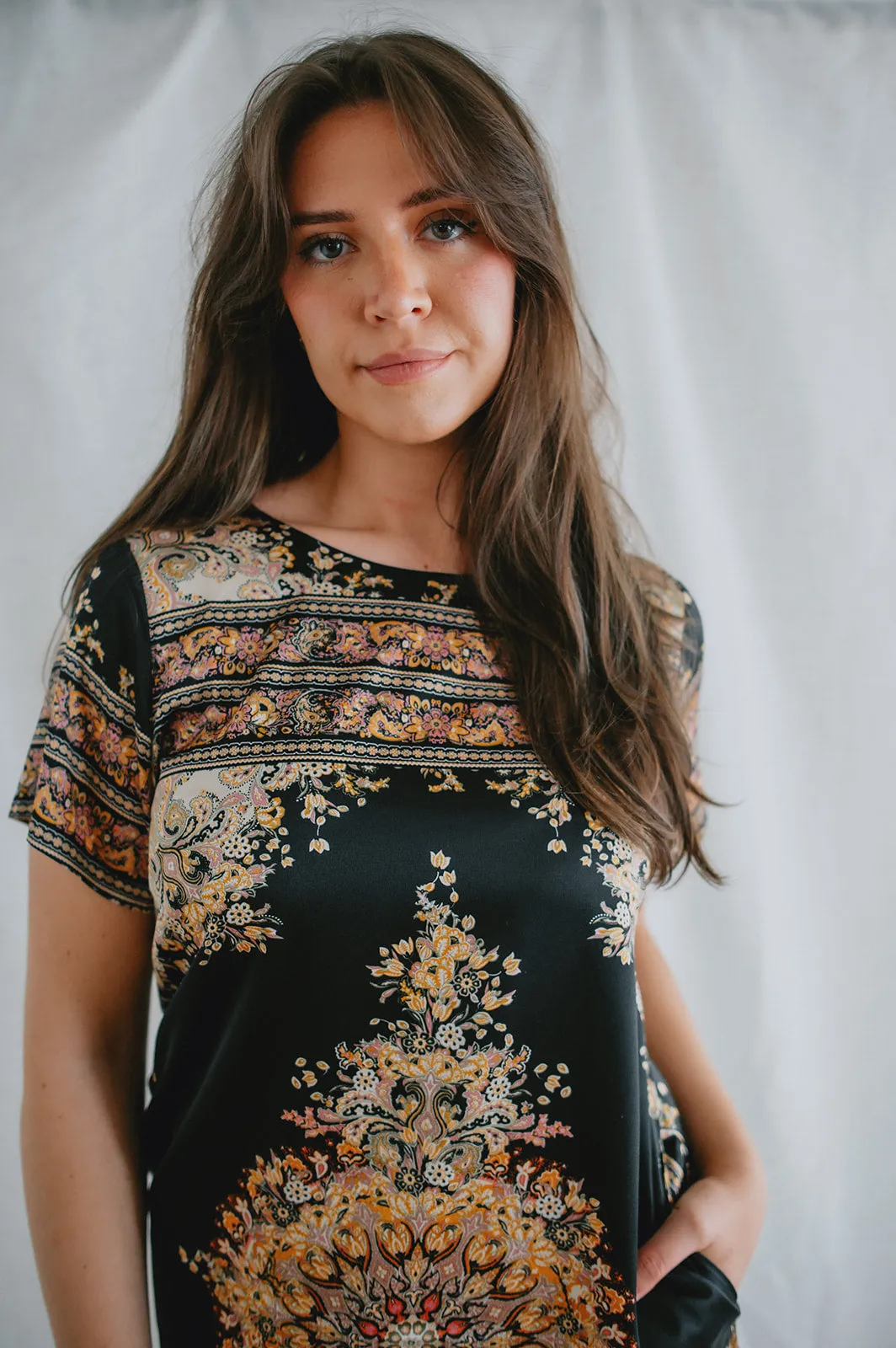 The Elizabeth Printed Satin Mini Dress