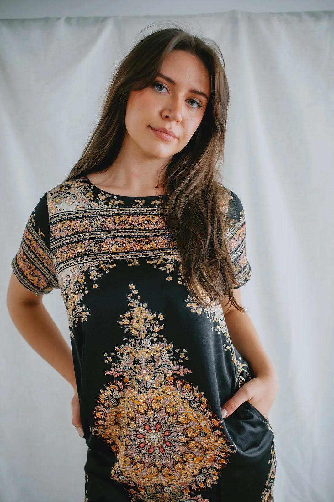 The Elizabeth Printed Satin Mini Dress