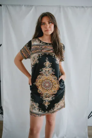 The Elizabeth Printed Satin Mini Dress