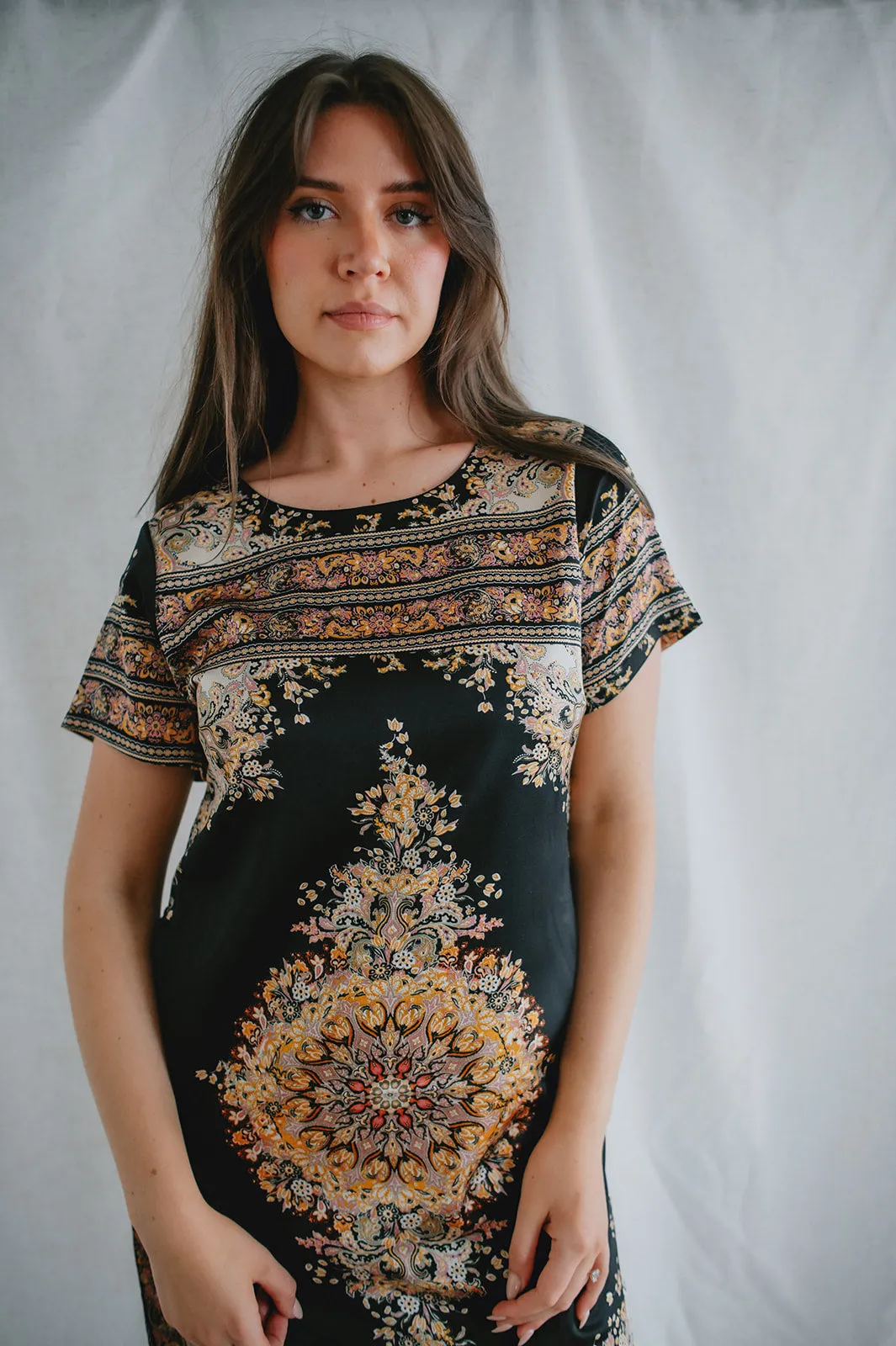 The Elizabeth Printed Satin Mini Dress
